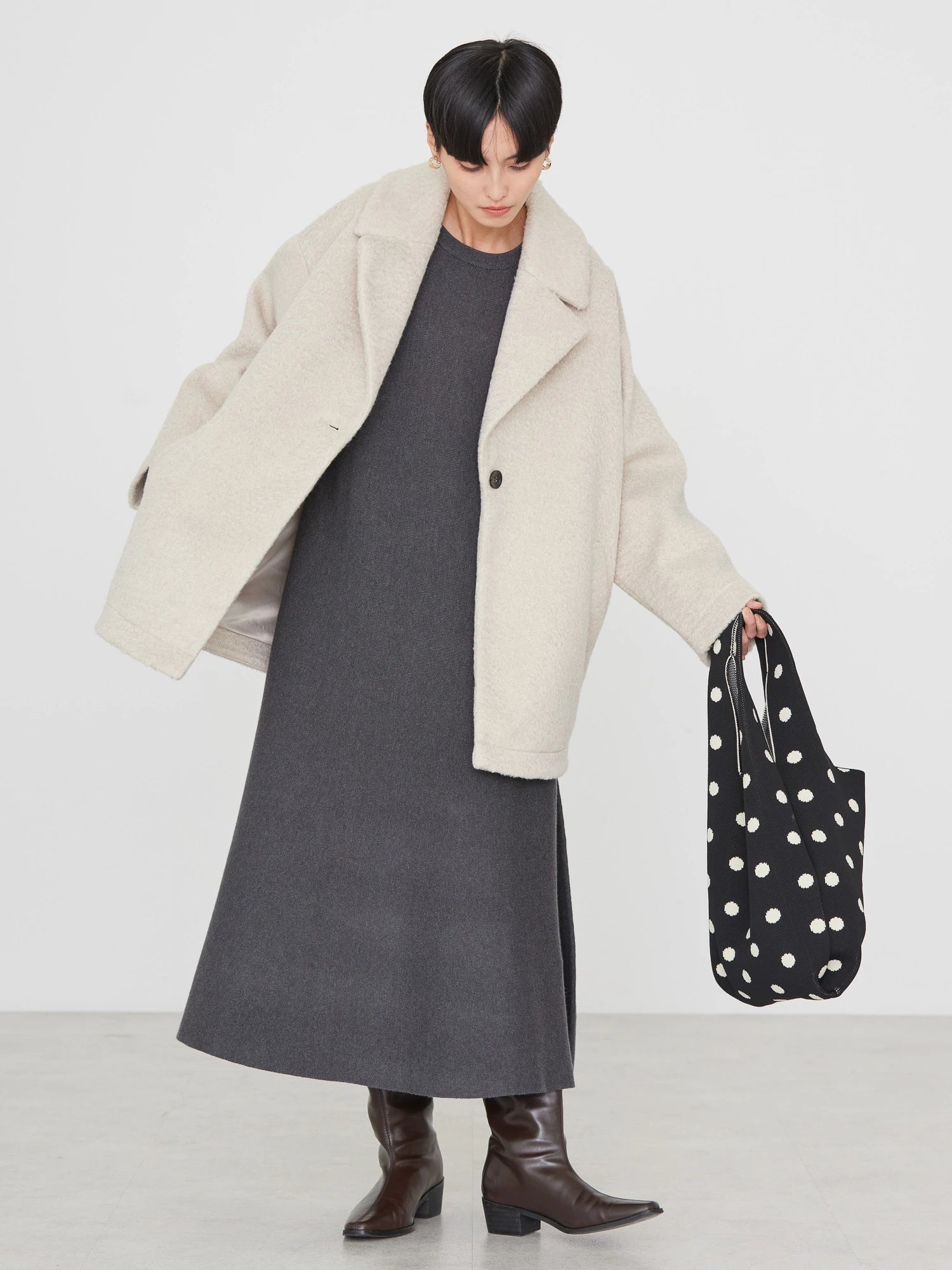 Araya Shaggy Cocoon Midi Coat - American Holic