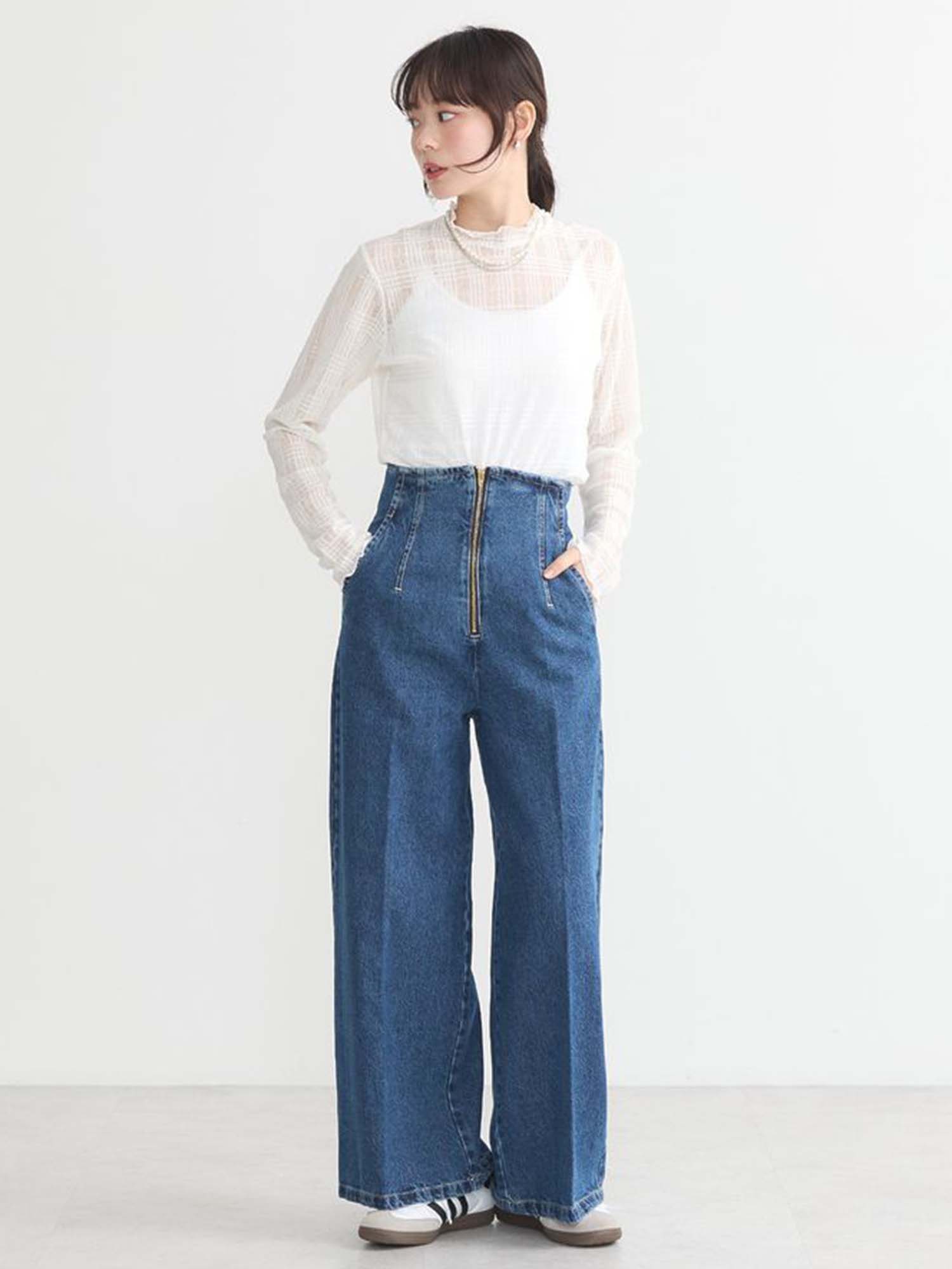 Namegata Lace Up Denim Pants
