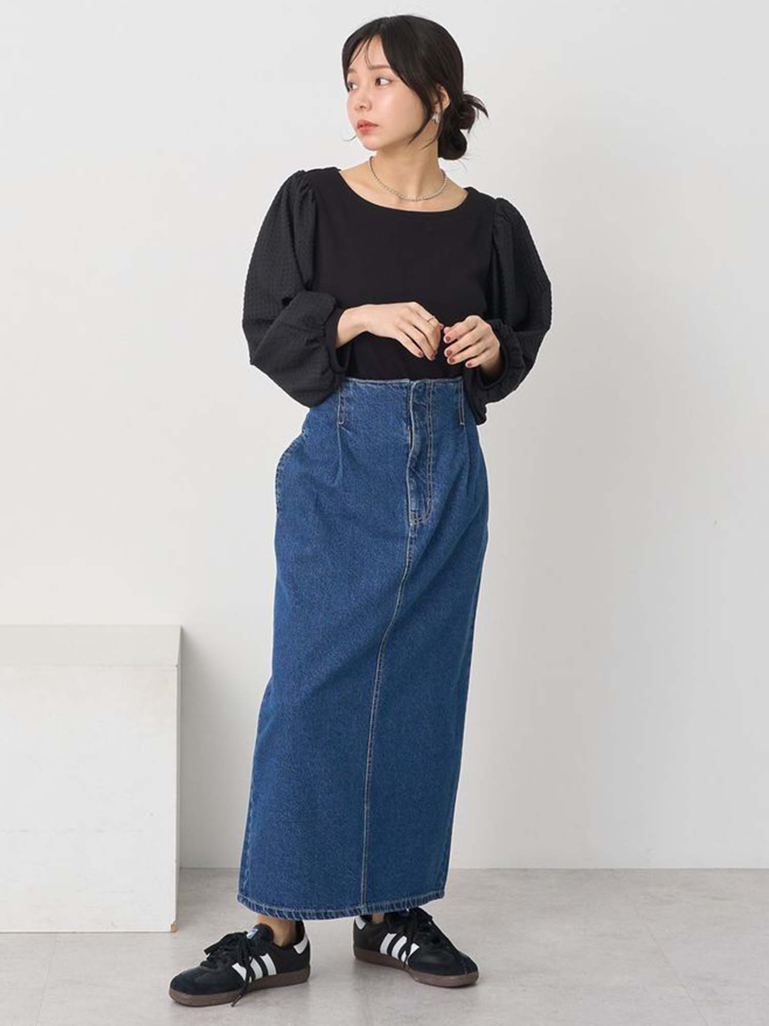 Naze Check Sleeve Blouse