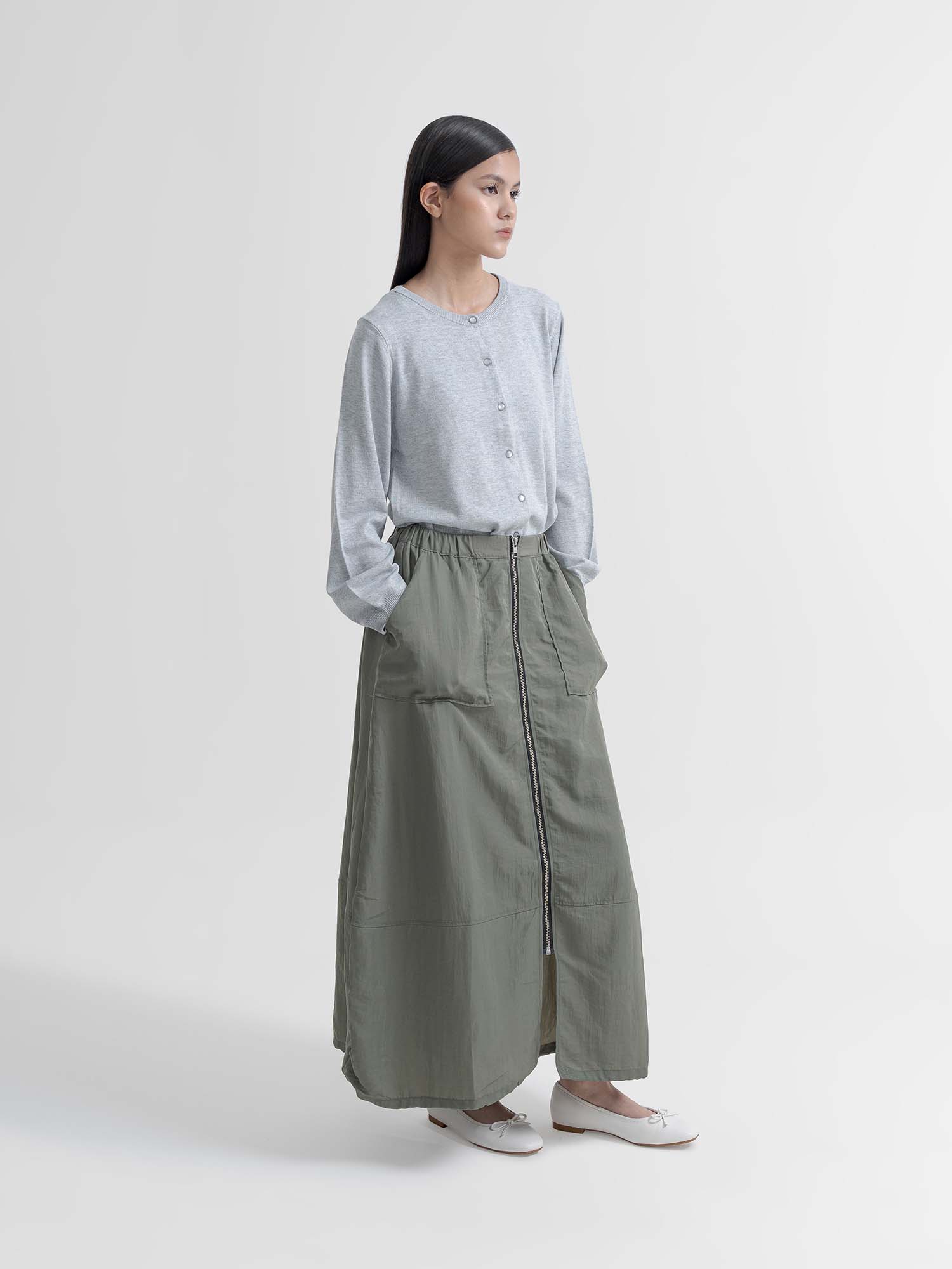 Rumoi Front Zip Cocoon Skirt