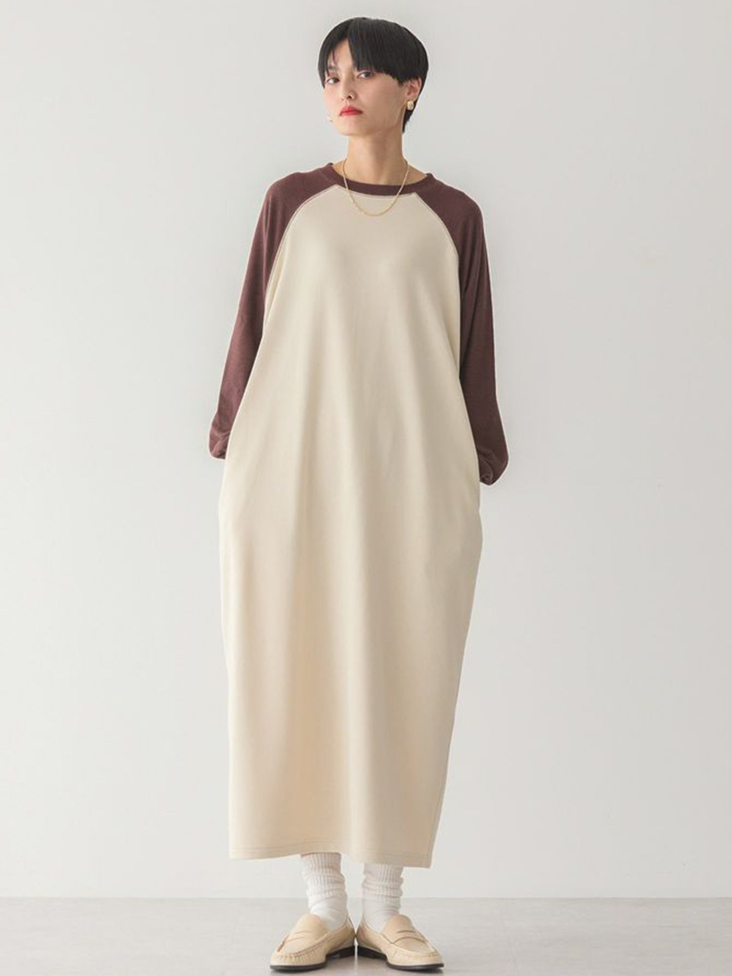 Tarumizu Raglan Sleeve Long Dress