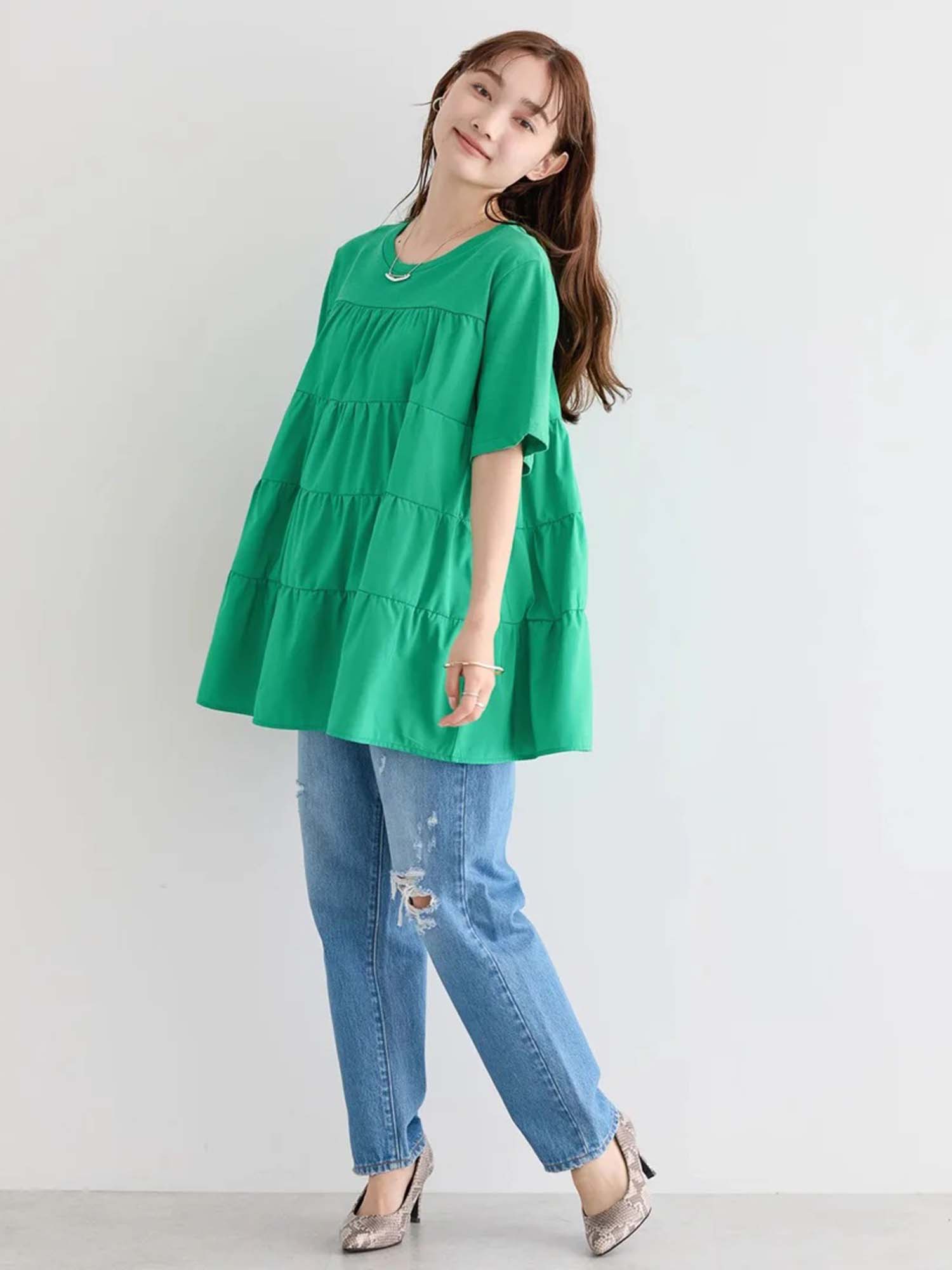 Oria Two Material Tiered Tunic