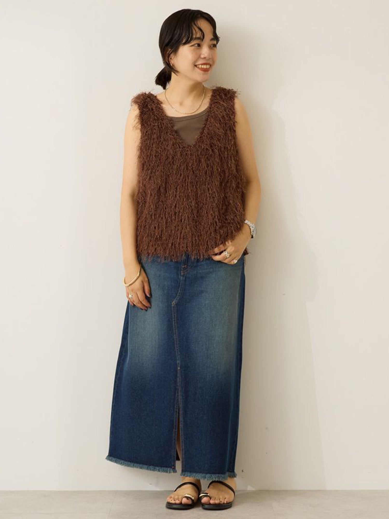 Mikasa Denim A-line Skirt