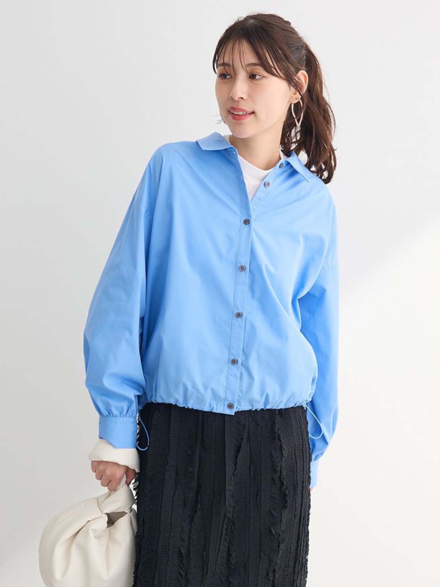 Mizunami Easy-care Drawstring Shirt