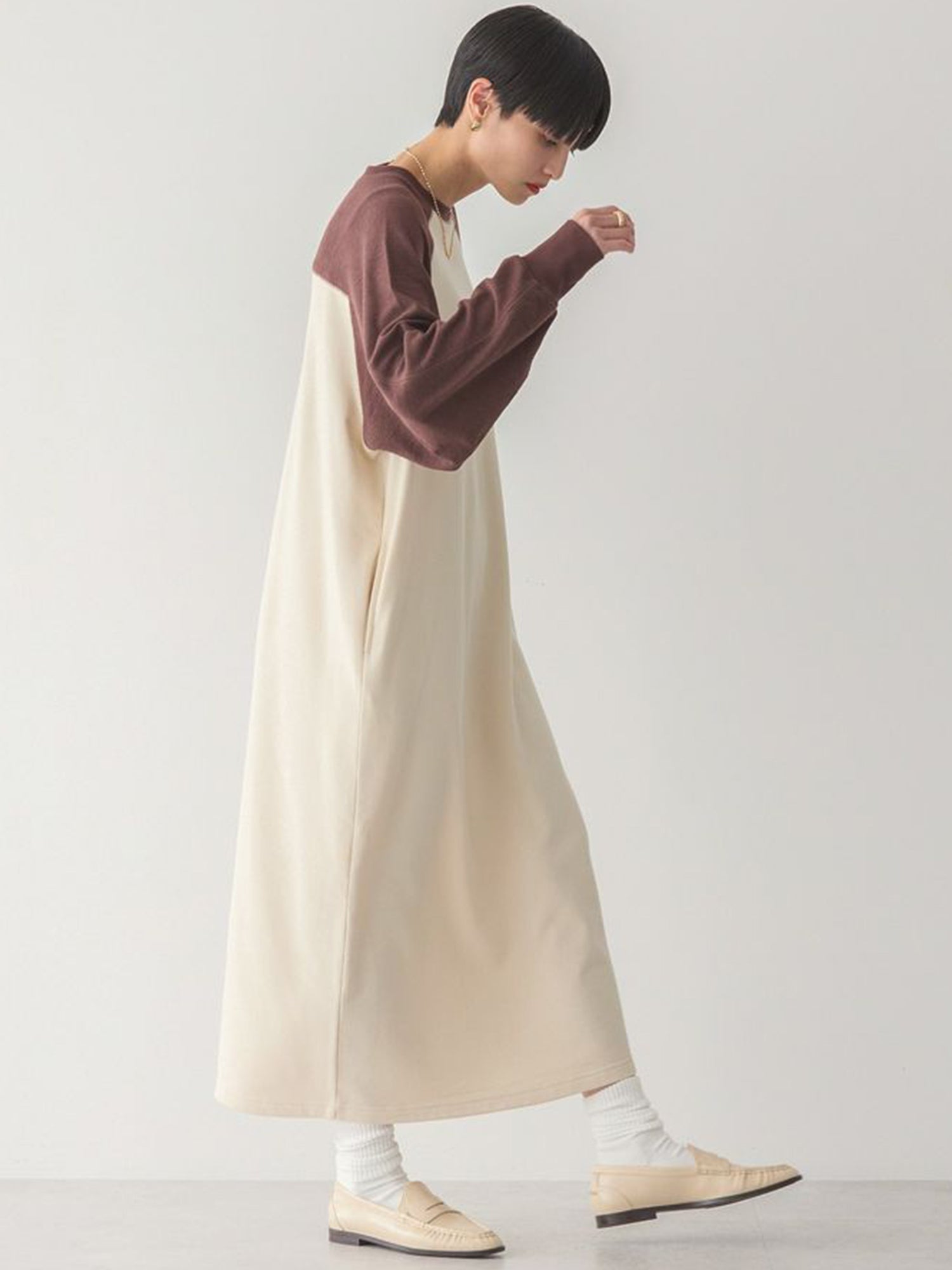 Tarumizu Raglan Sleeve Long Dress