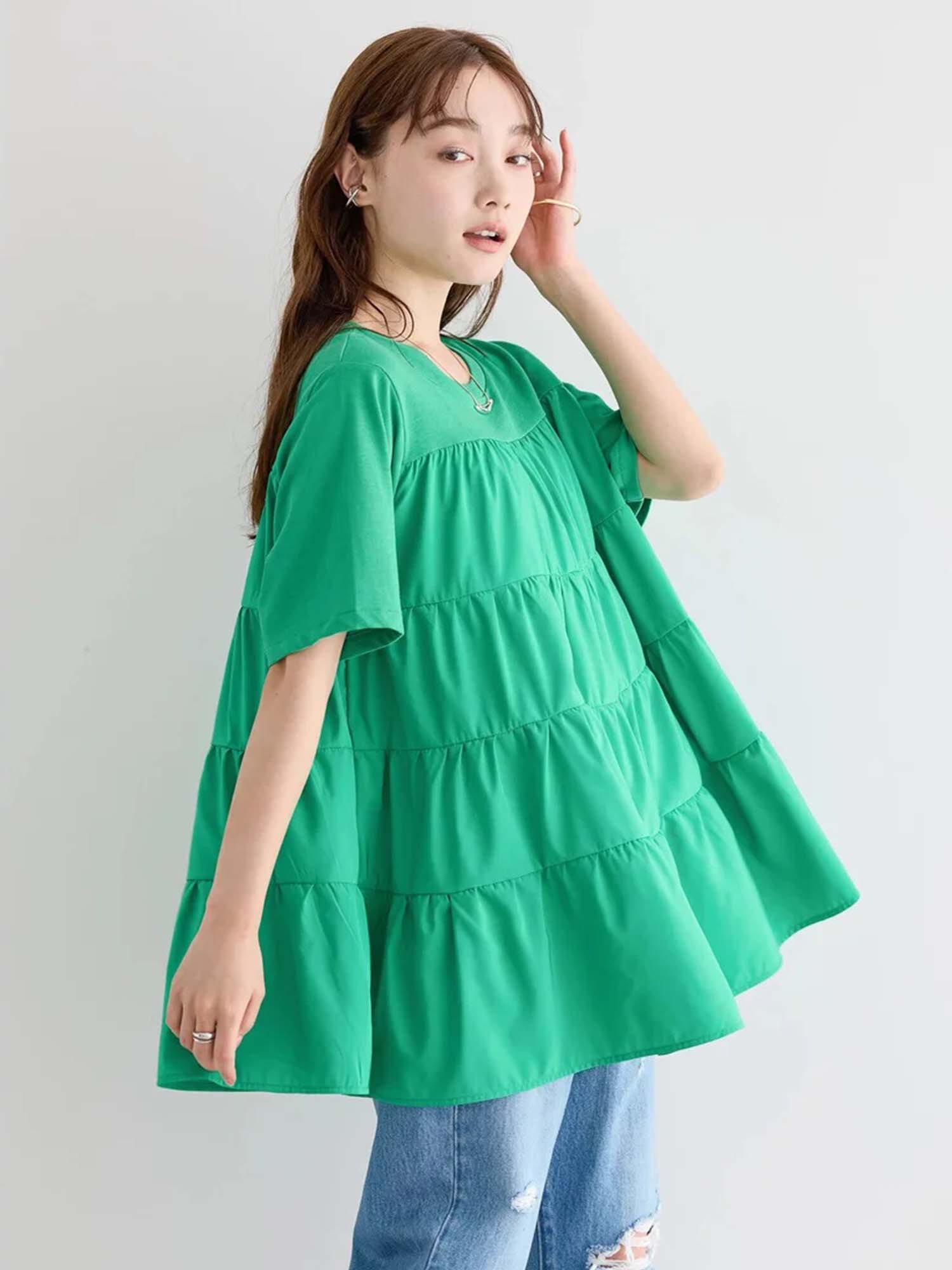 Oria Two Material Tiered Tunic