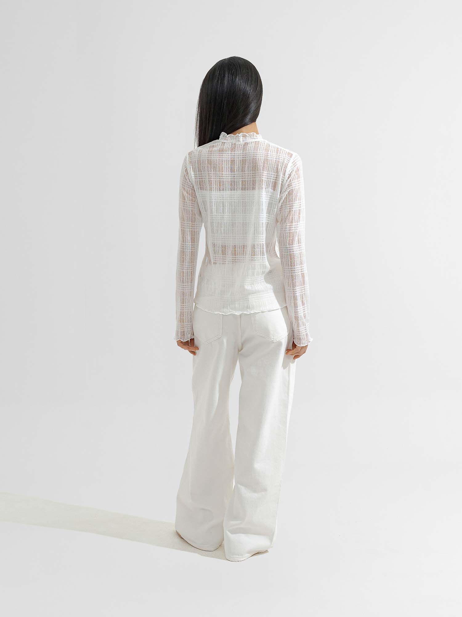 Fumie Sheer Check Pullover
