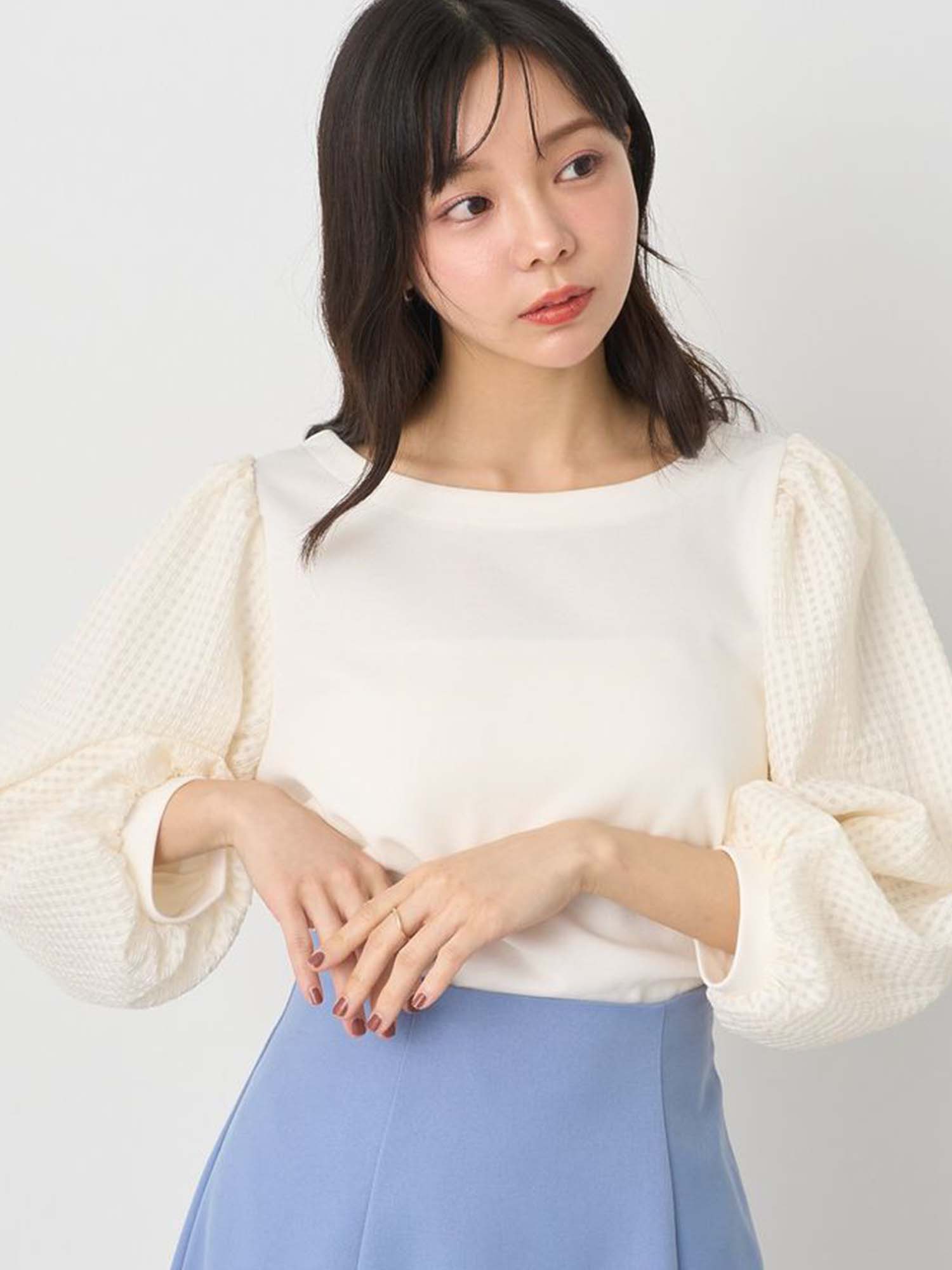 Naze Check Sleeve Blouse