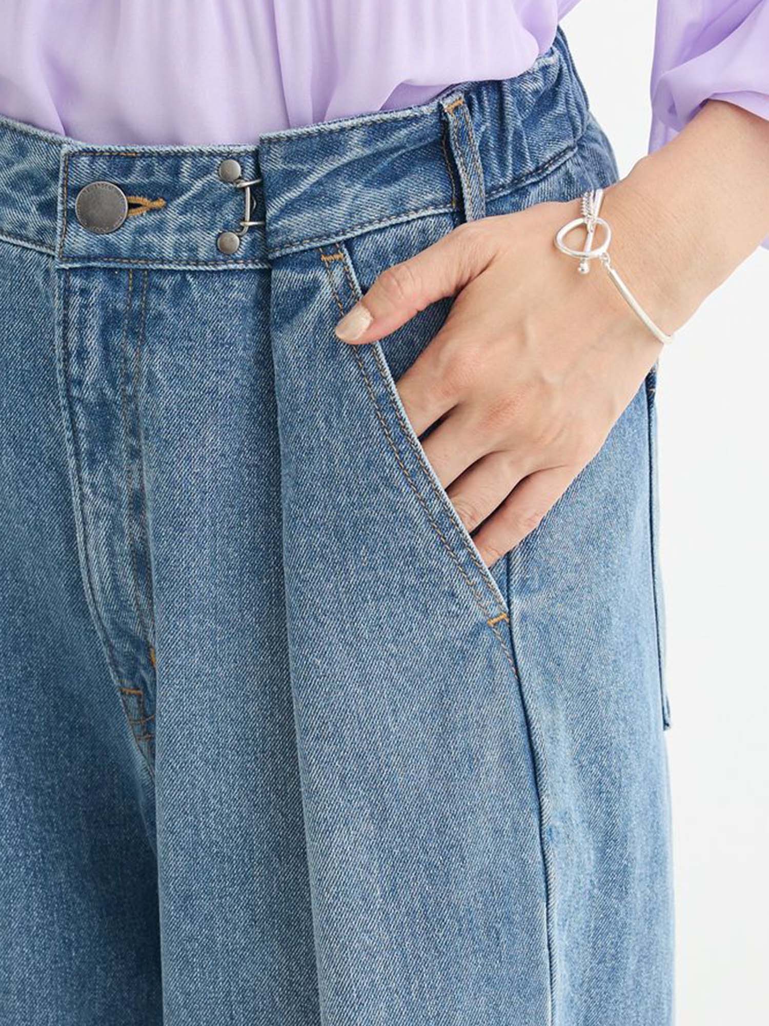 Nankoku Tucked Wide Denim Pants