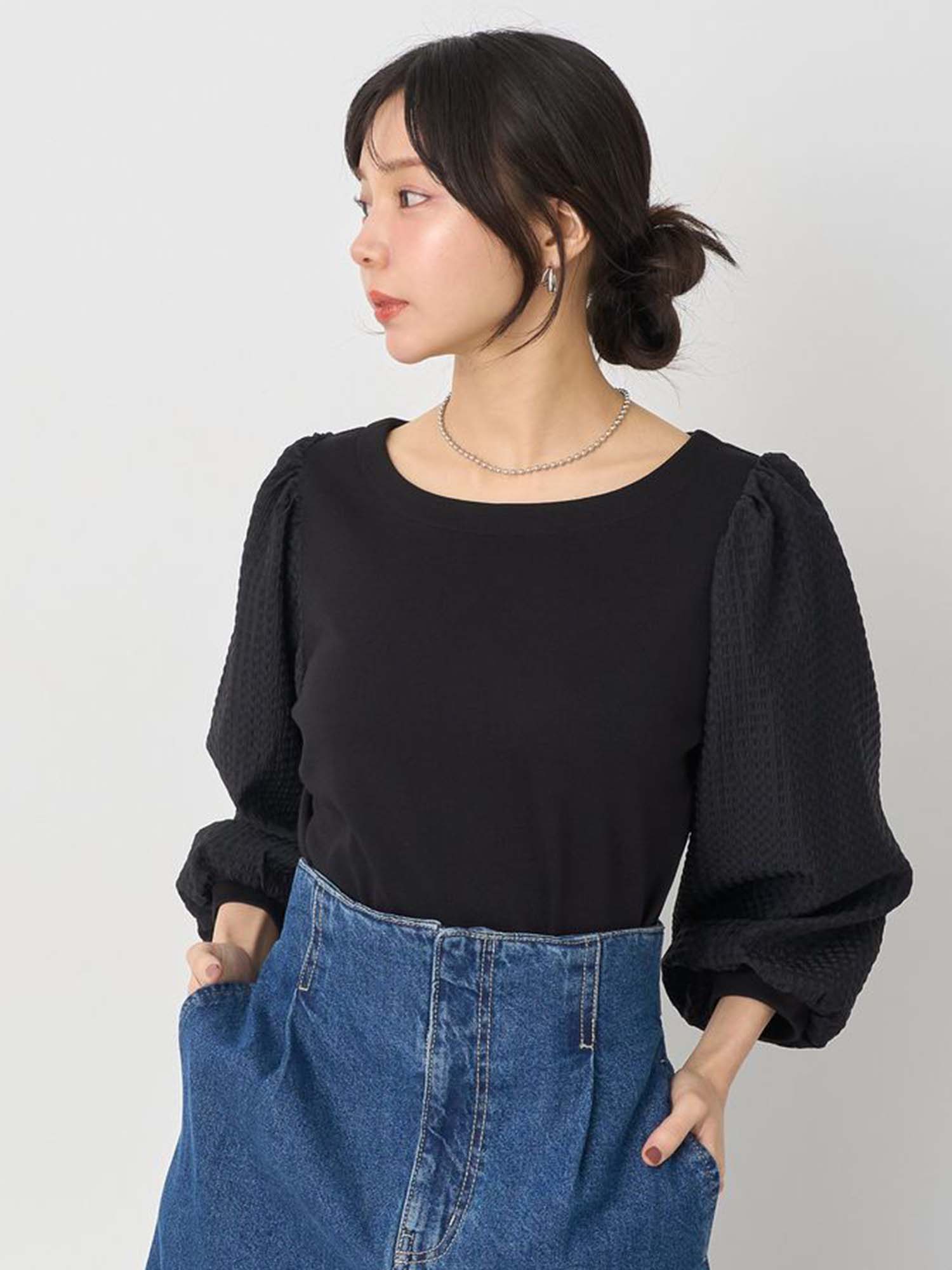 Naze Check Sleeve Blouse