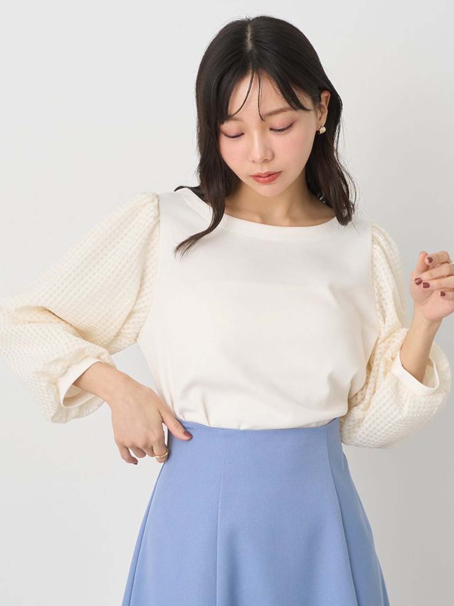 Naze Check Sleeve Blouse