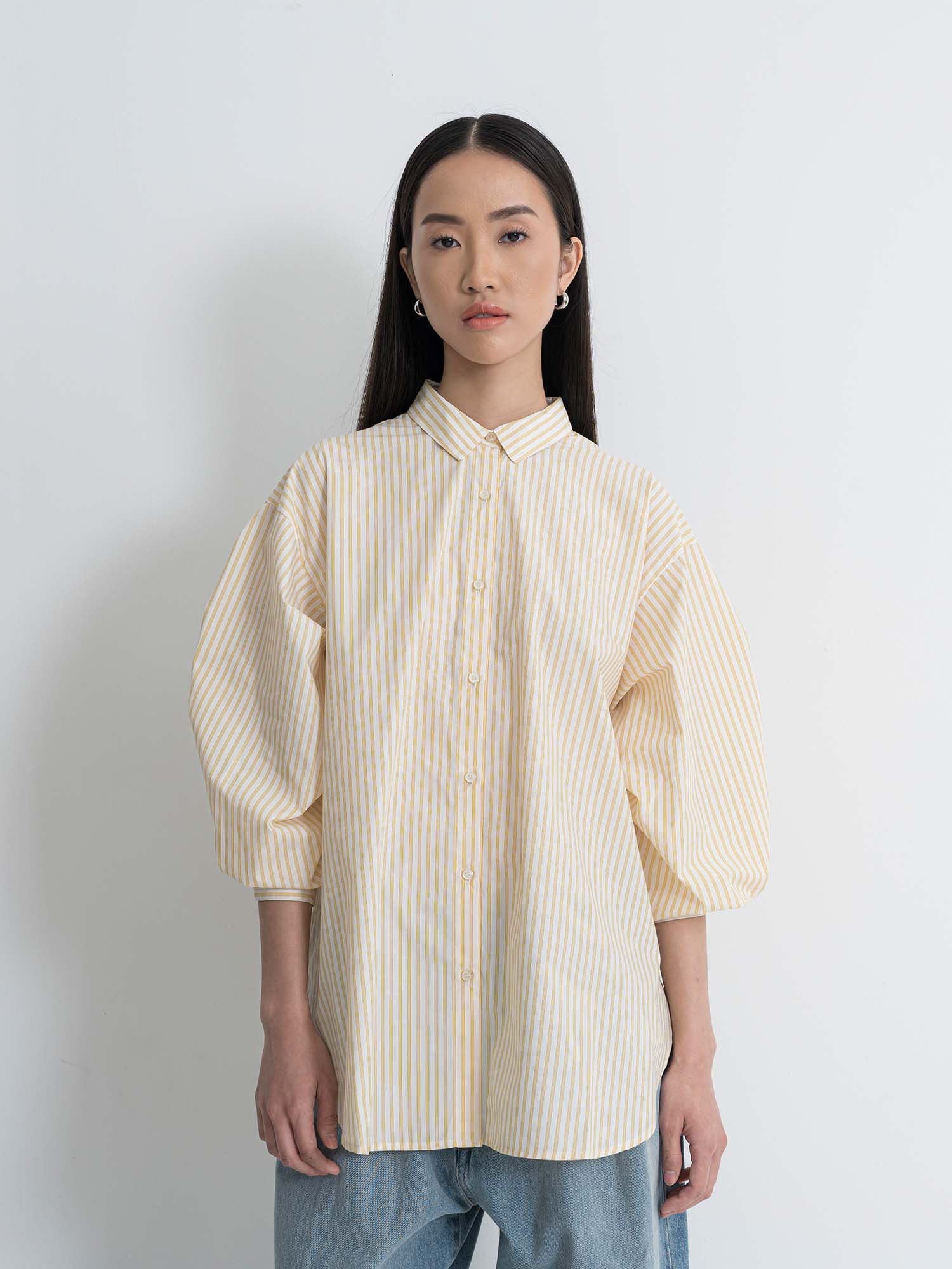 Akune Gathered Ribbon Shirt
