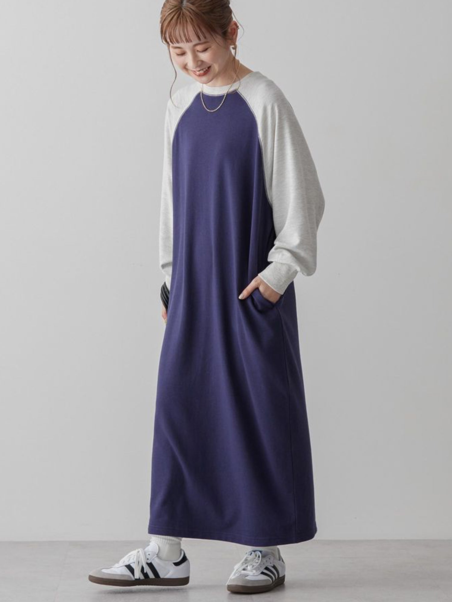 Tarumizu Raglan Sleeve Long Dress