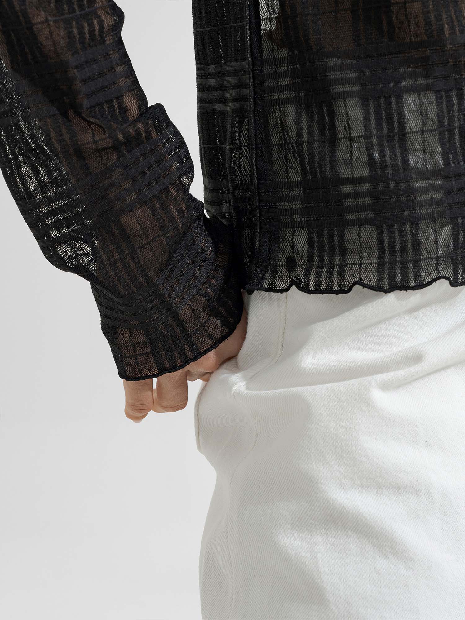 Fumie Sheer Check Pullover