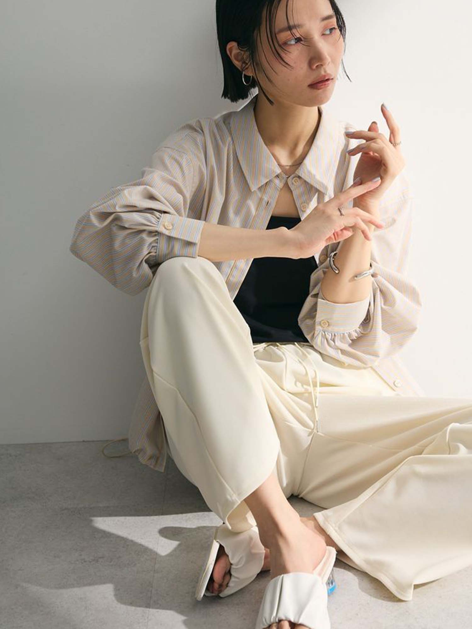 Mizunami Easy-care Drawstring Shirt