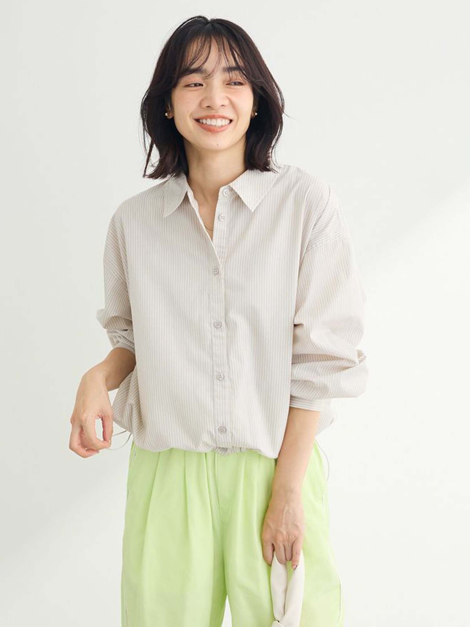 Mizunami Easy-care Drawstring Shirt