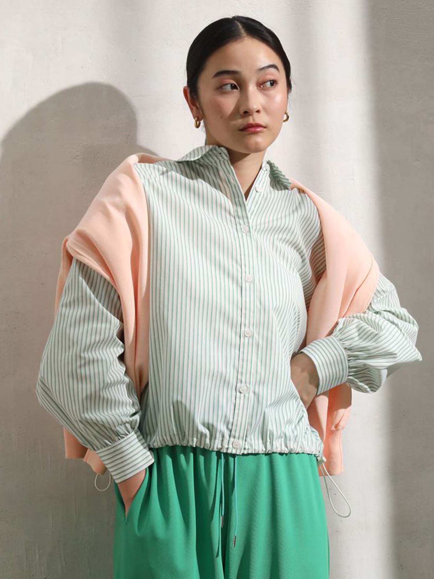 Mizunami Easy-care Drawstring Shirt