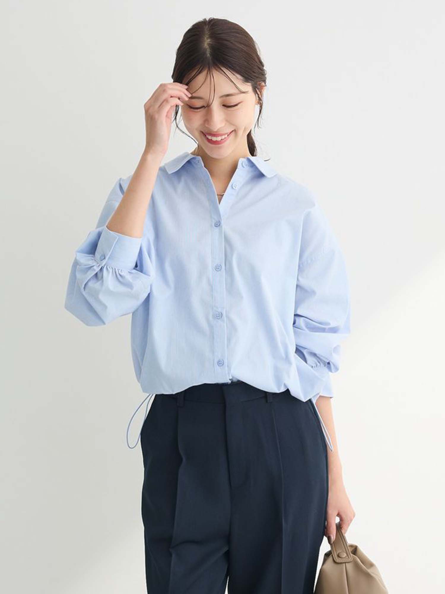 Mizunami Easy-care Drawstring Shirt