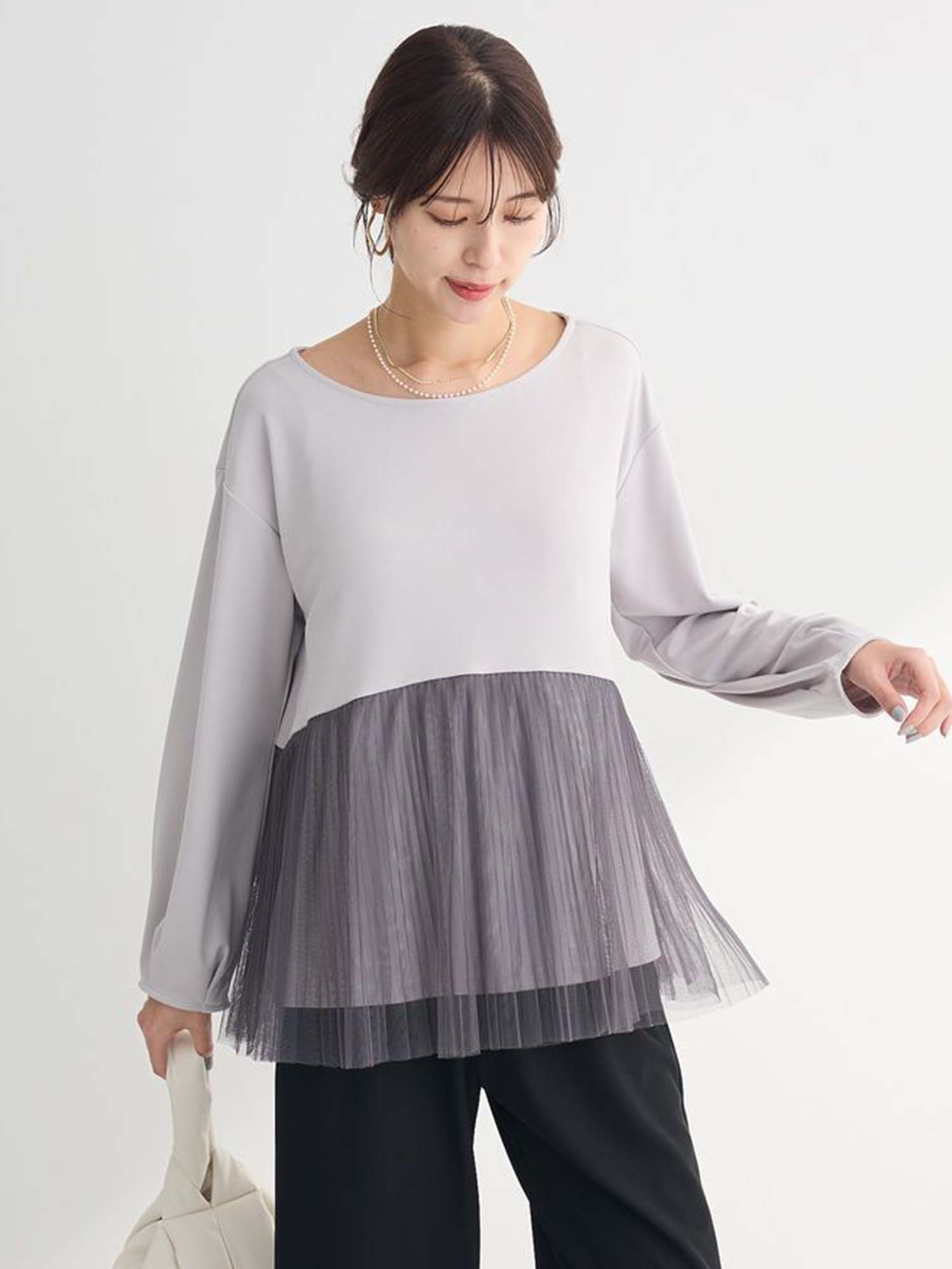 Furano Pleated Tulle Pullover