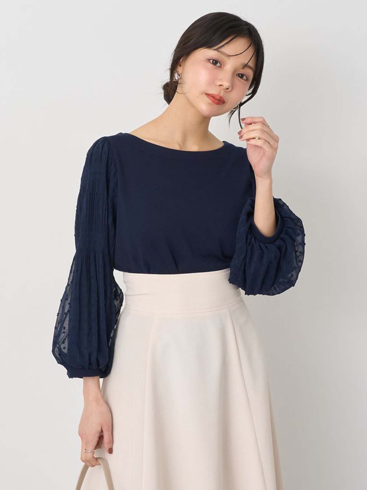 Moji Pleated Sleeve Blouse