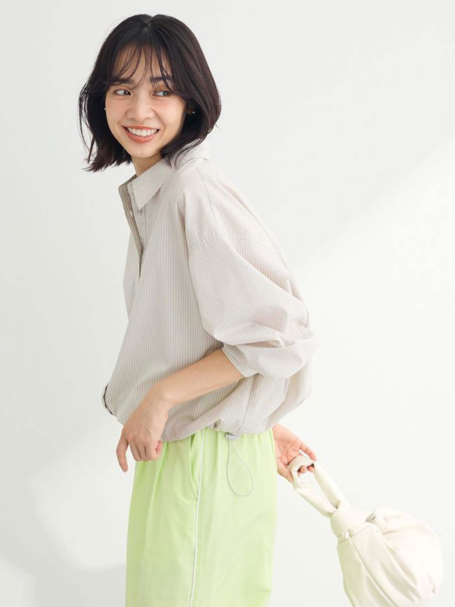 Mizunami Easy-care Drawstring Shirt