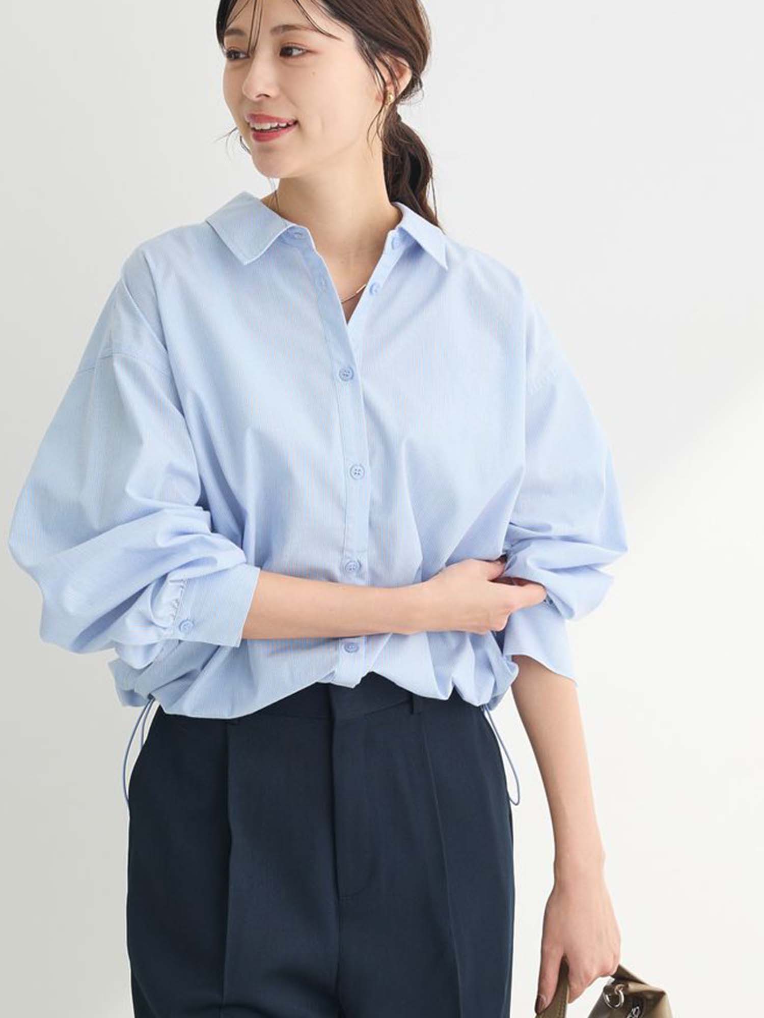 Mizunami Easy-care Drawstring Shirt