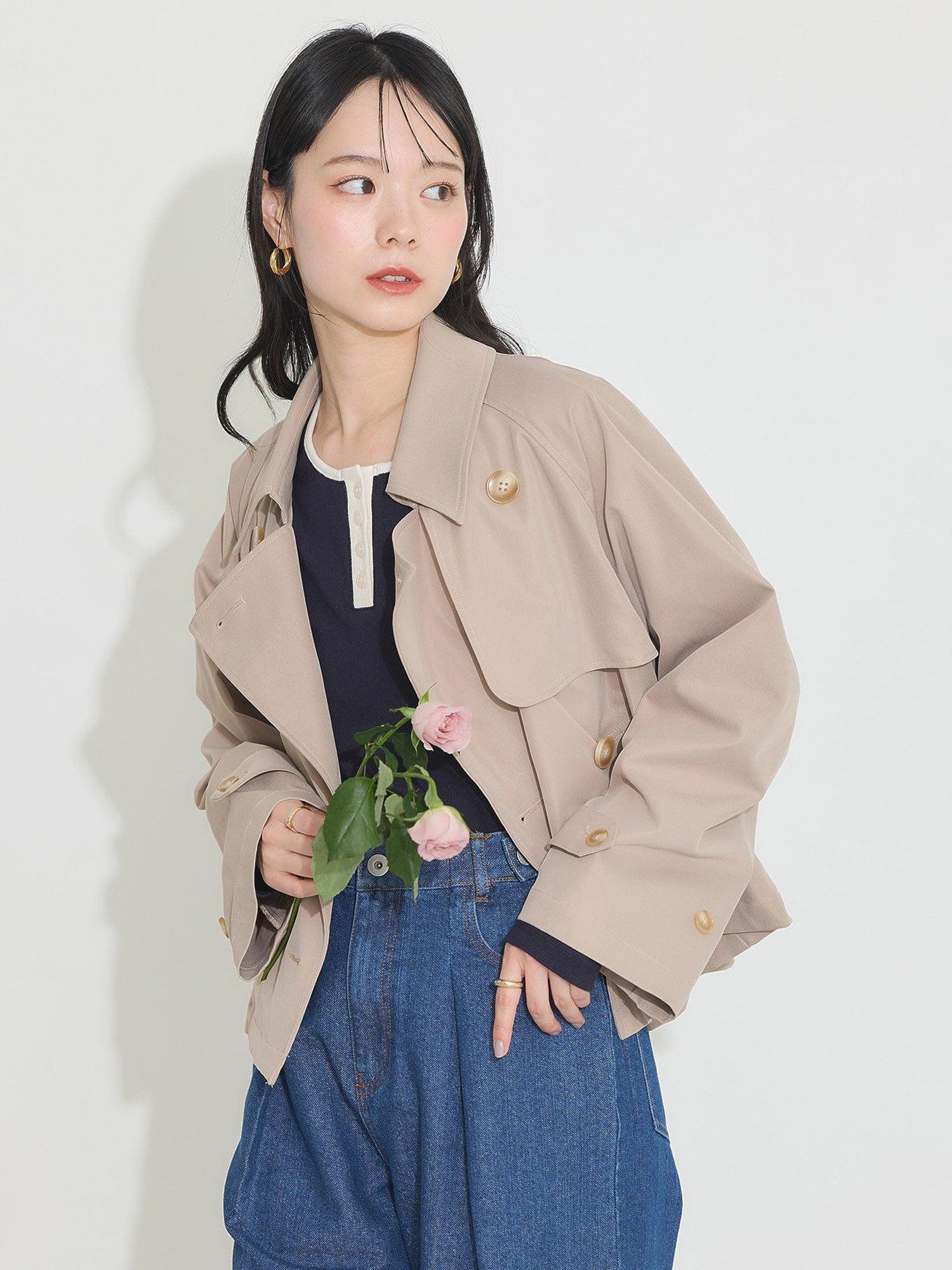 Asamachi Short Trench Coat