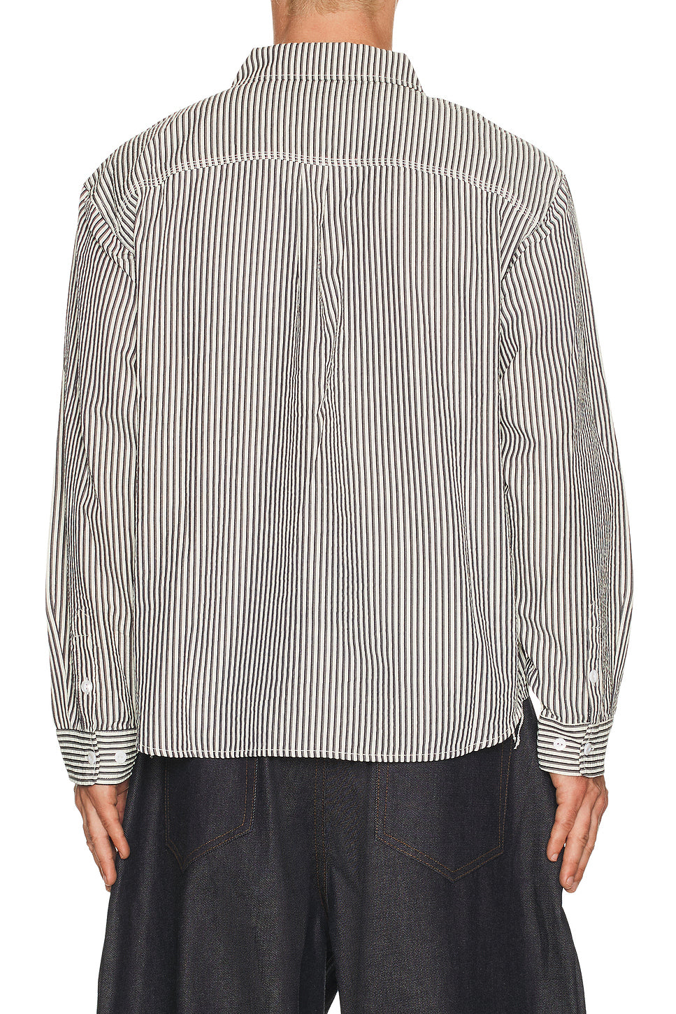 Angel Striped Half Zip Work Shirt