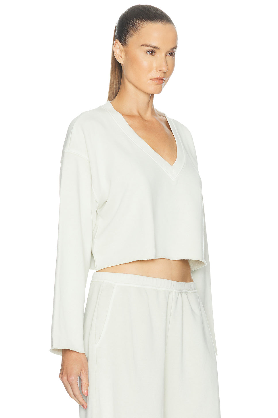 Fade Out Cropped Long Sleeve Sweatshirt