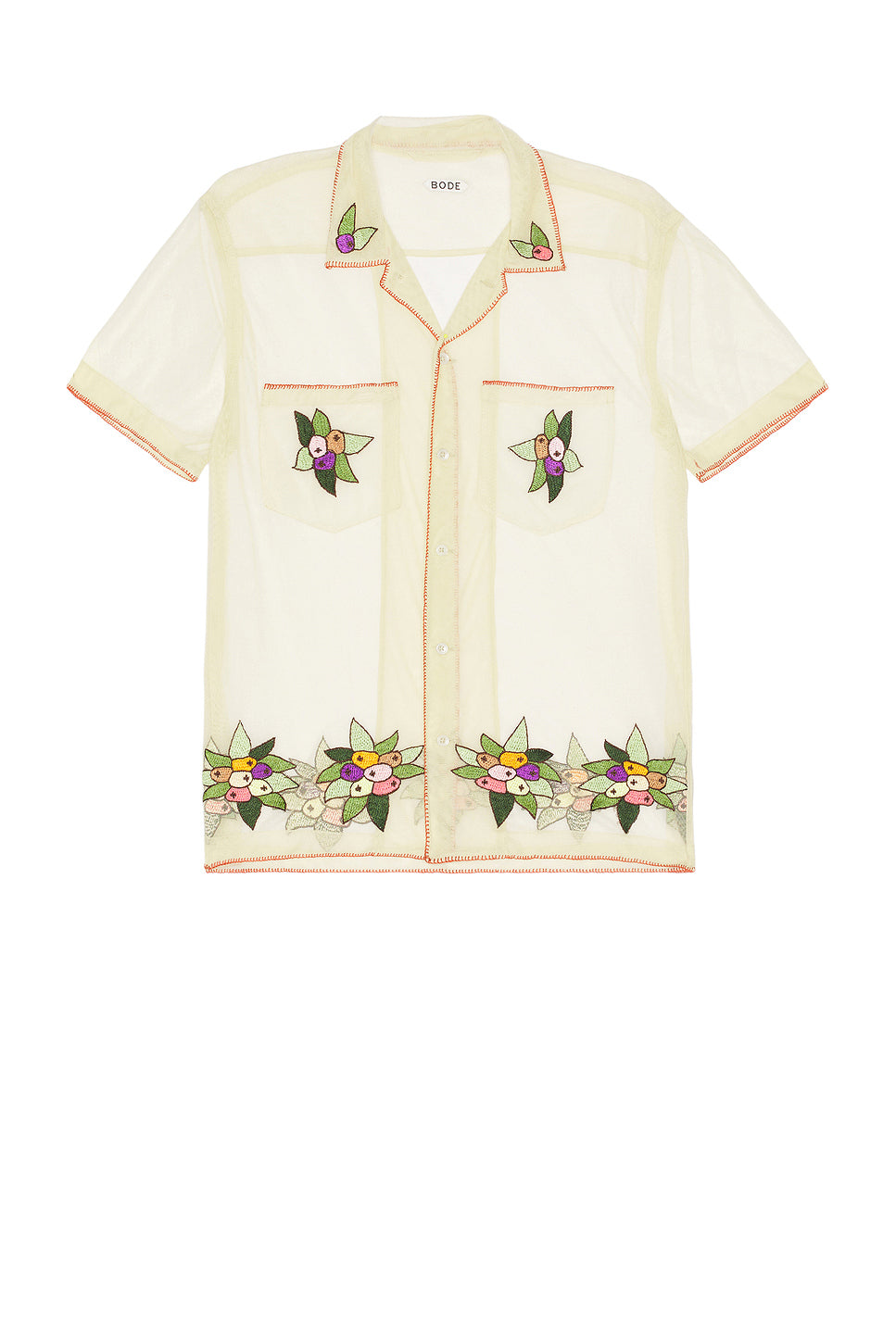 Embroidered Suncherry Short Sleeve Shirt