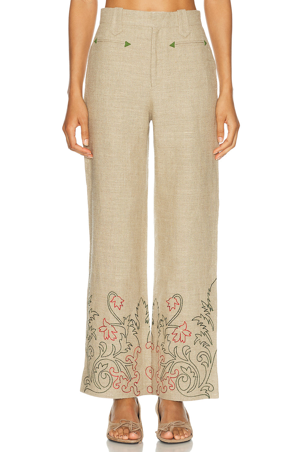 Embroidered Trumpet Flower Murphy Trouser