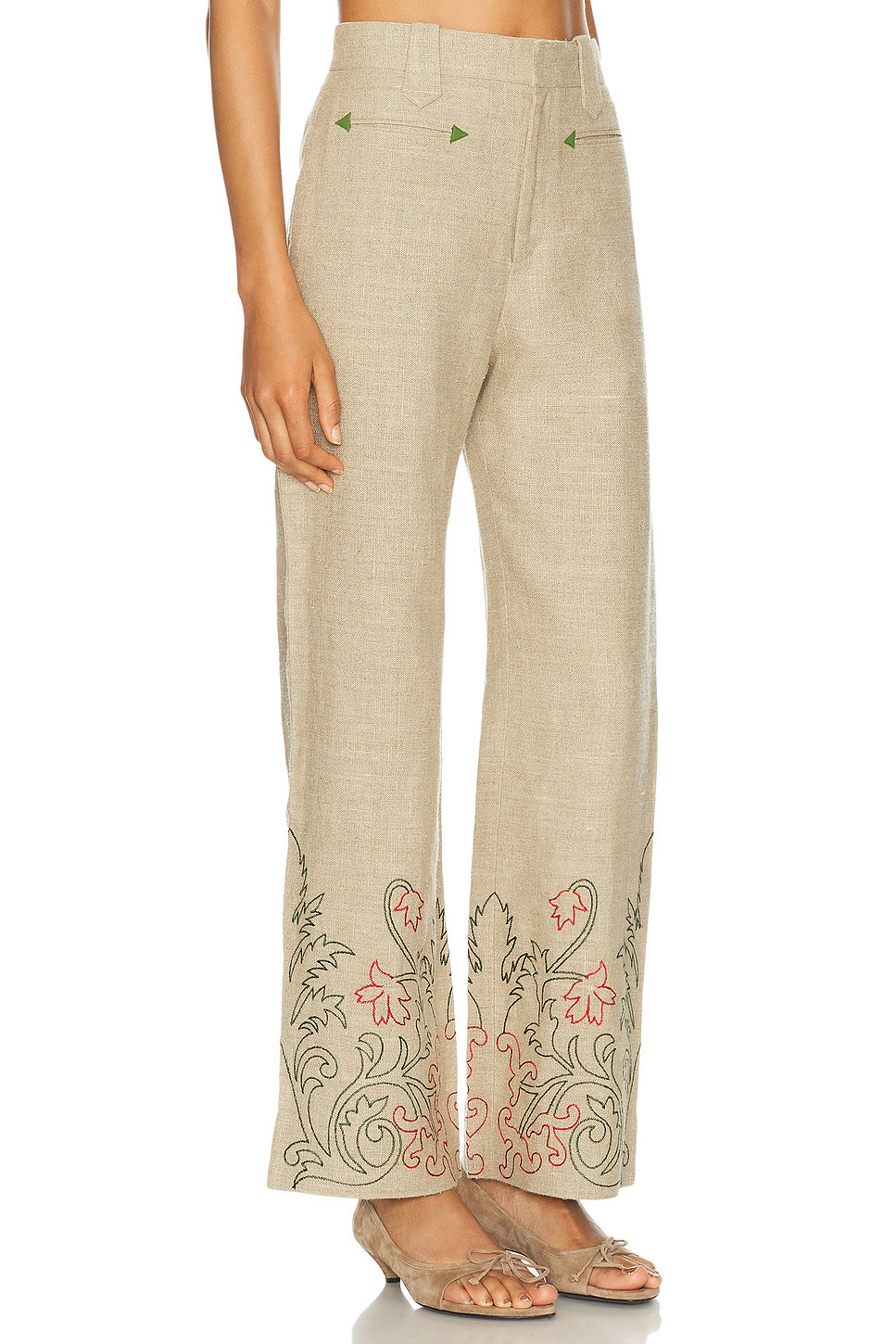 Embroidered Trumpet Flower Murphy Trouser