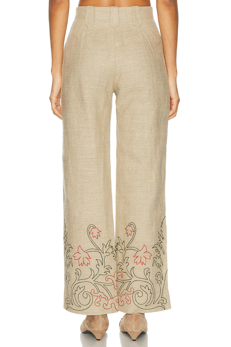 Embroidered Trumpet Flower Murphy Trouser