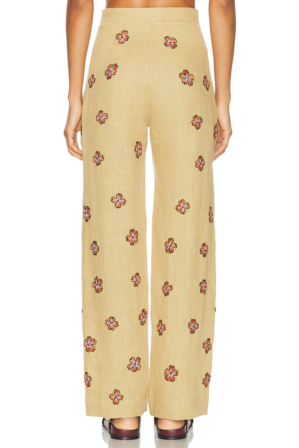 Embroidered Wax Flower Trouser