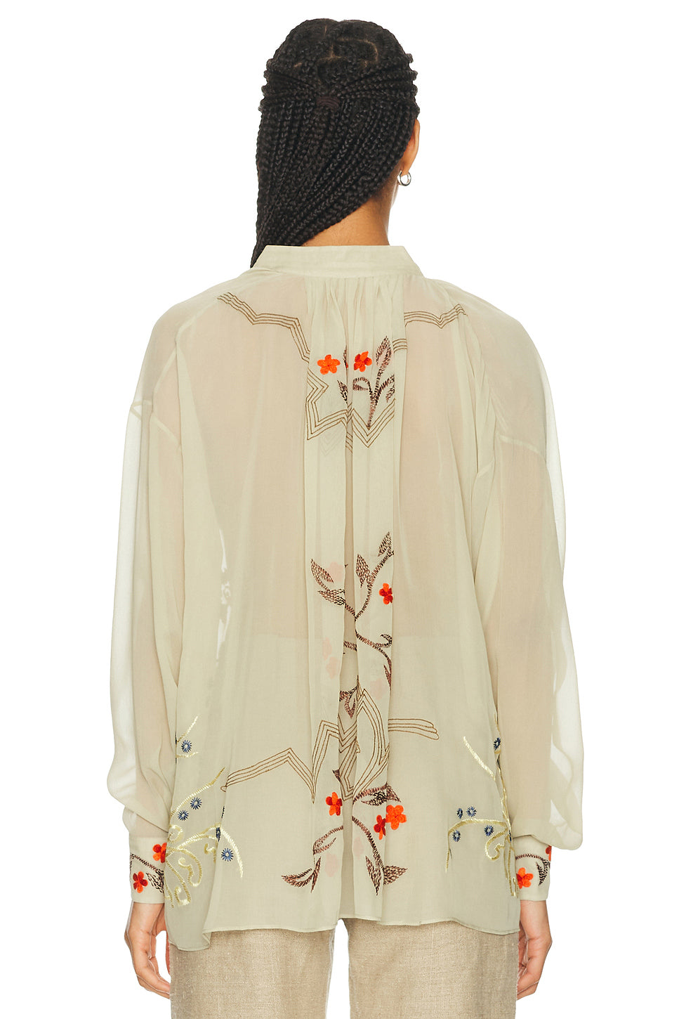 Embroidered Flower Study Shirt