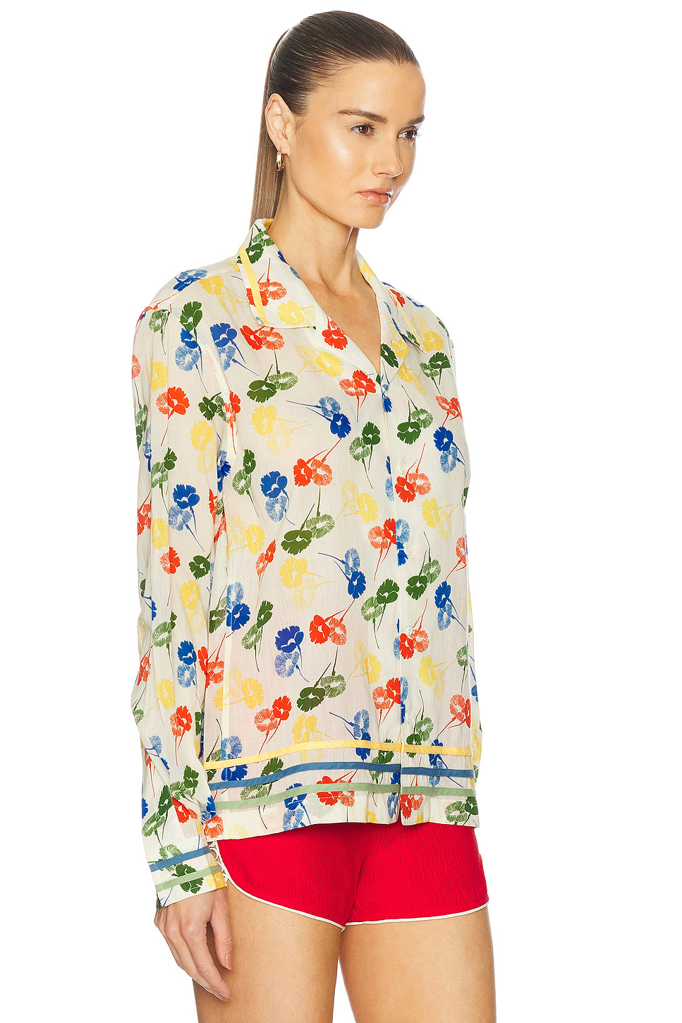 Flower Stamp Long Sleeve Top