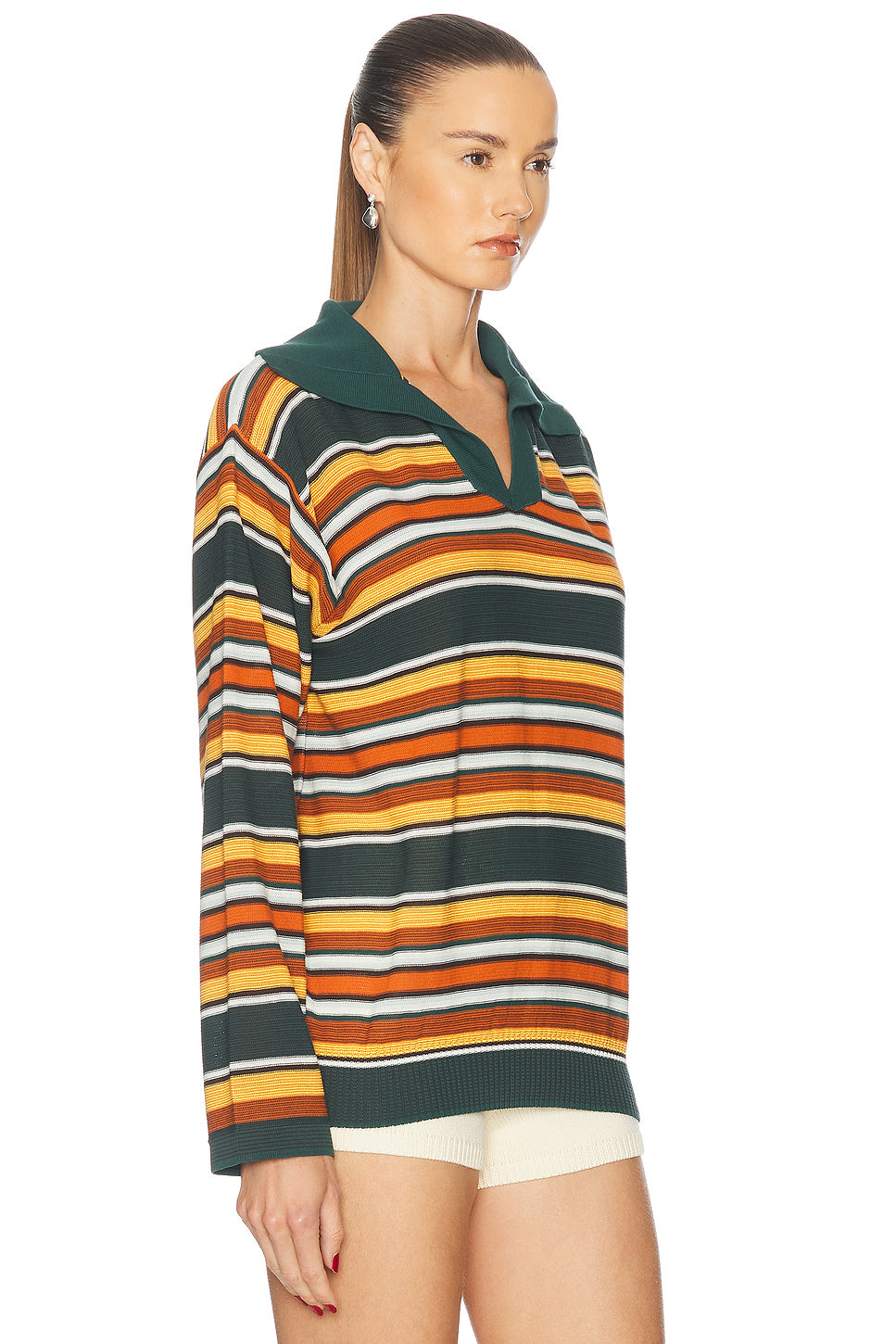 Parakeet Stripe Long Sleeve Polo Top