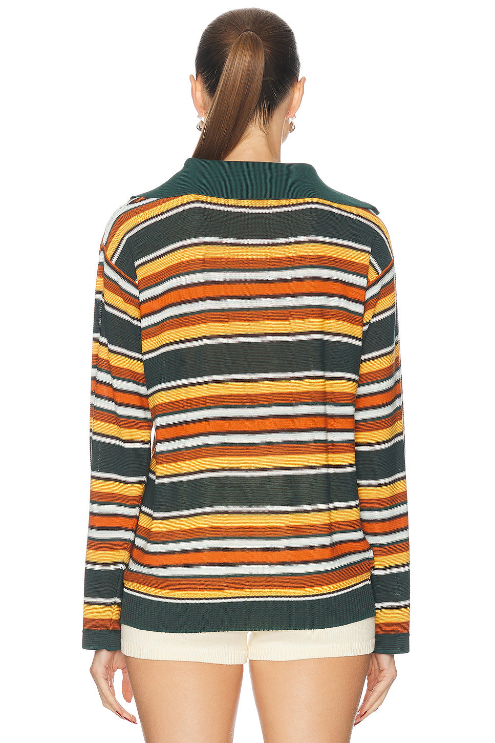 Parakeet Stripe Long Sleeve Polo Top