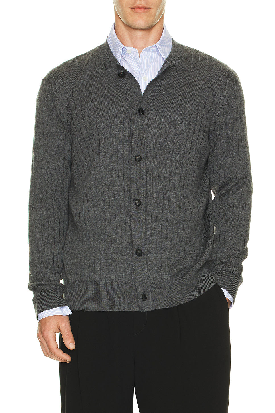 Wool Rib Cardigan