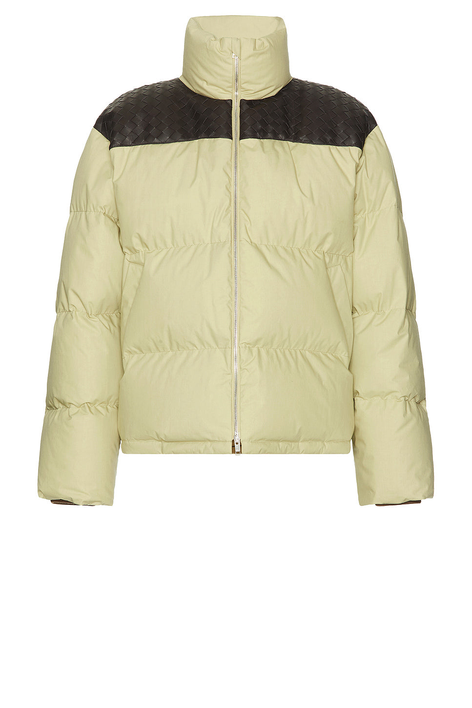 Intrecciato Shoulder Accent Puffer Jacket