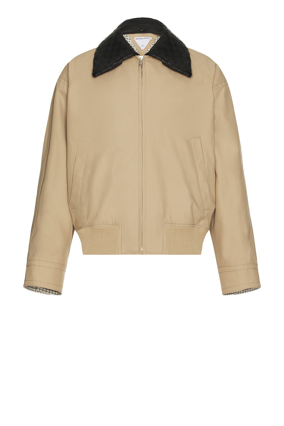 Fluid Cotton Twill Intrecciato Collar Blouson