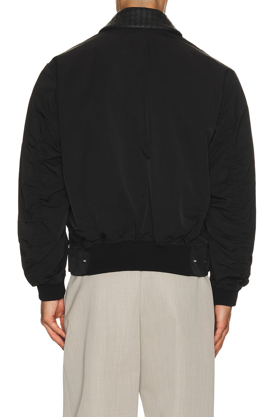 Nylon Cotton Tech Twill Blouson Intrecciato Collar
