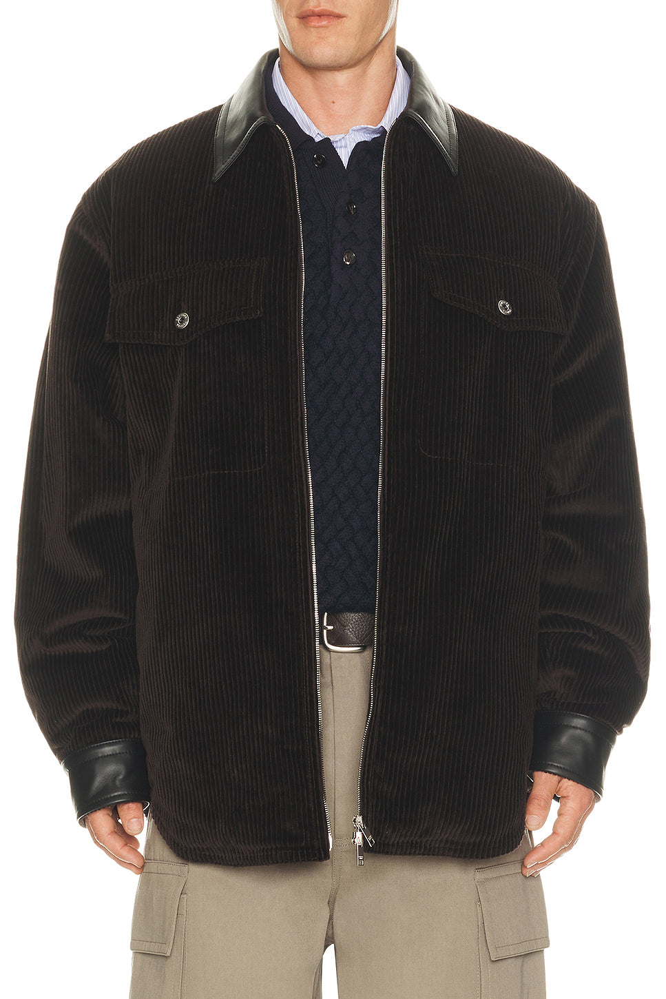 Washed Cotton Corduroy Padded Overshirt