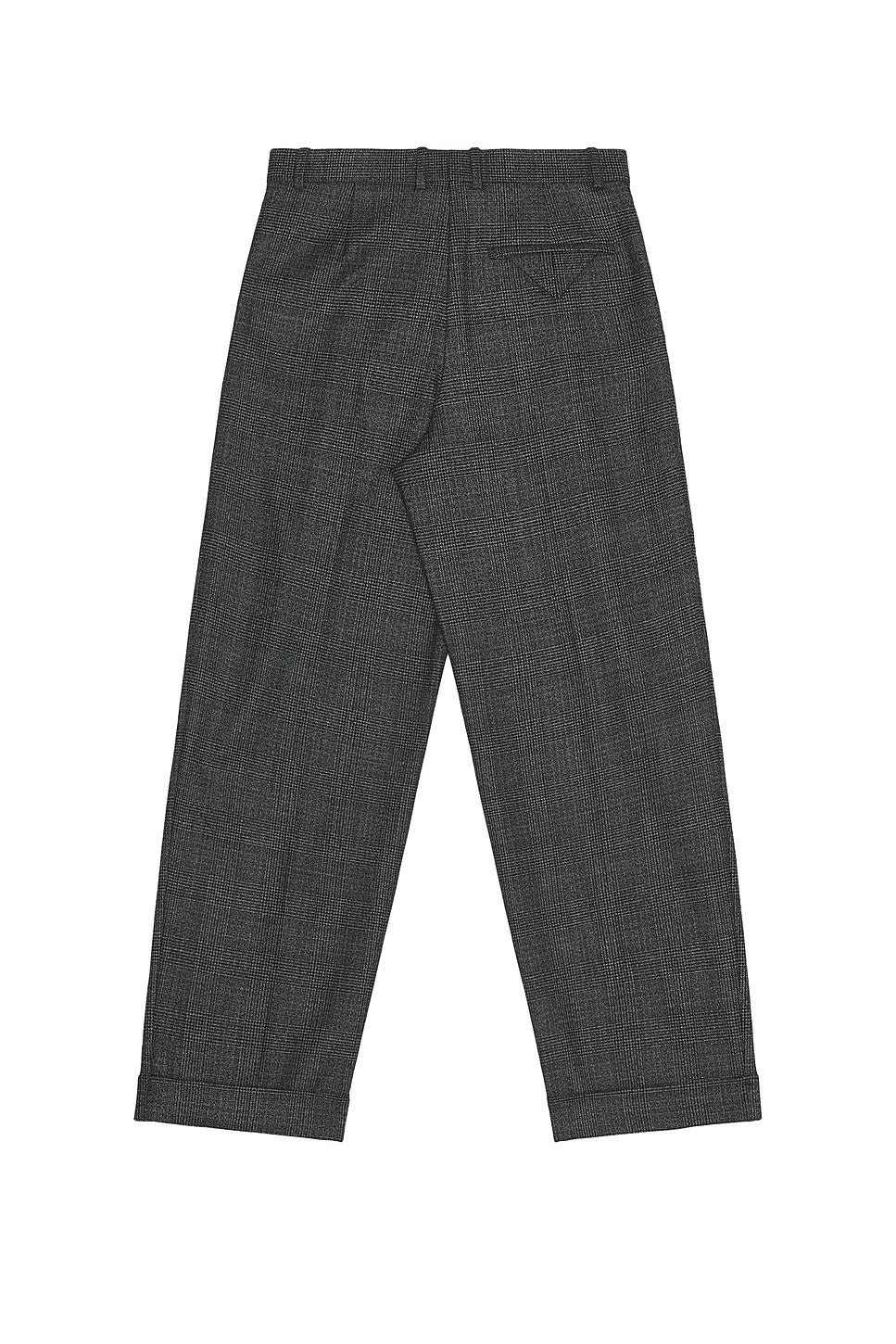 Wool Prince Of Wales One Pleat Trousers