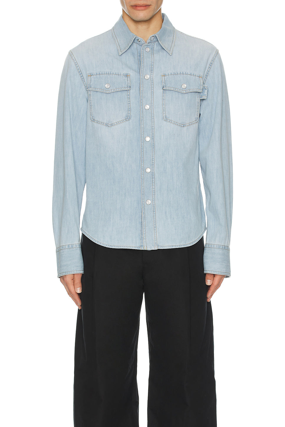 Bleached Light Denim Shirt