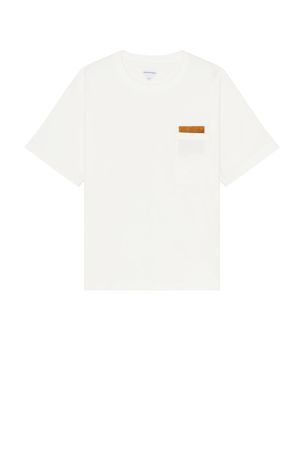Pima Cotton Jersey Tee With Leather Detail
