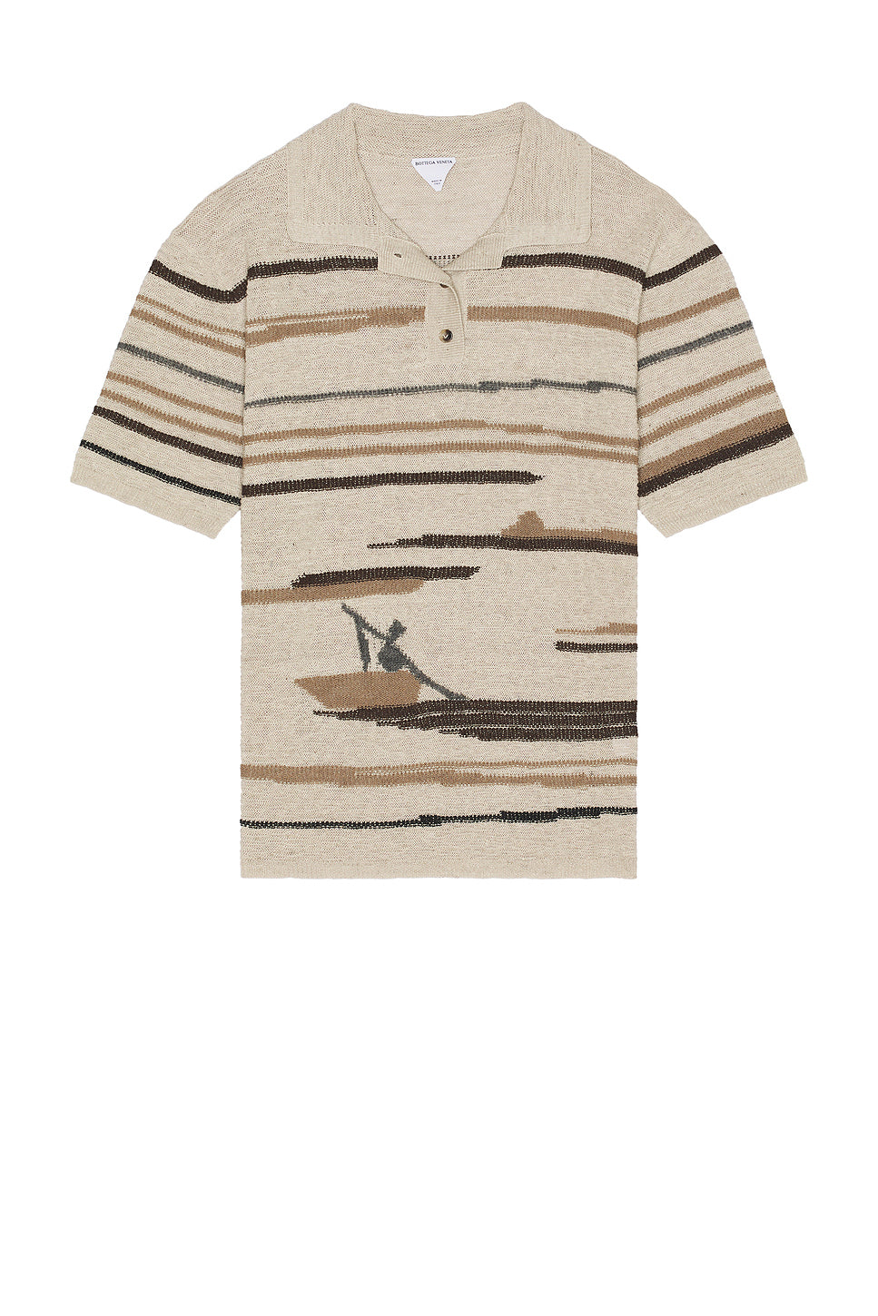 Linen Graphic Knit Polo