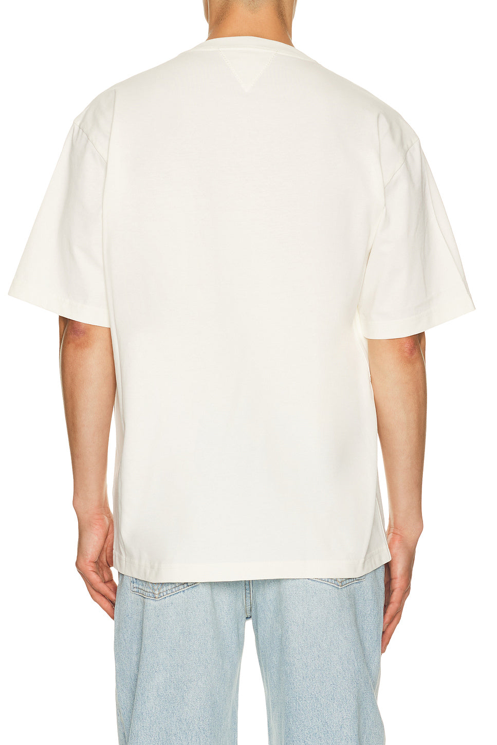 Two Ply Cotton Tee Shirt Leather Pocket