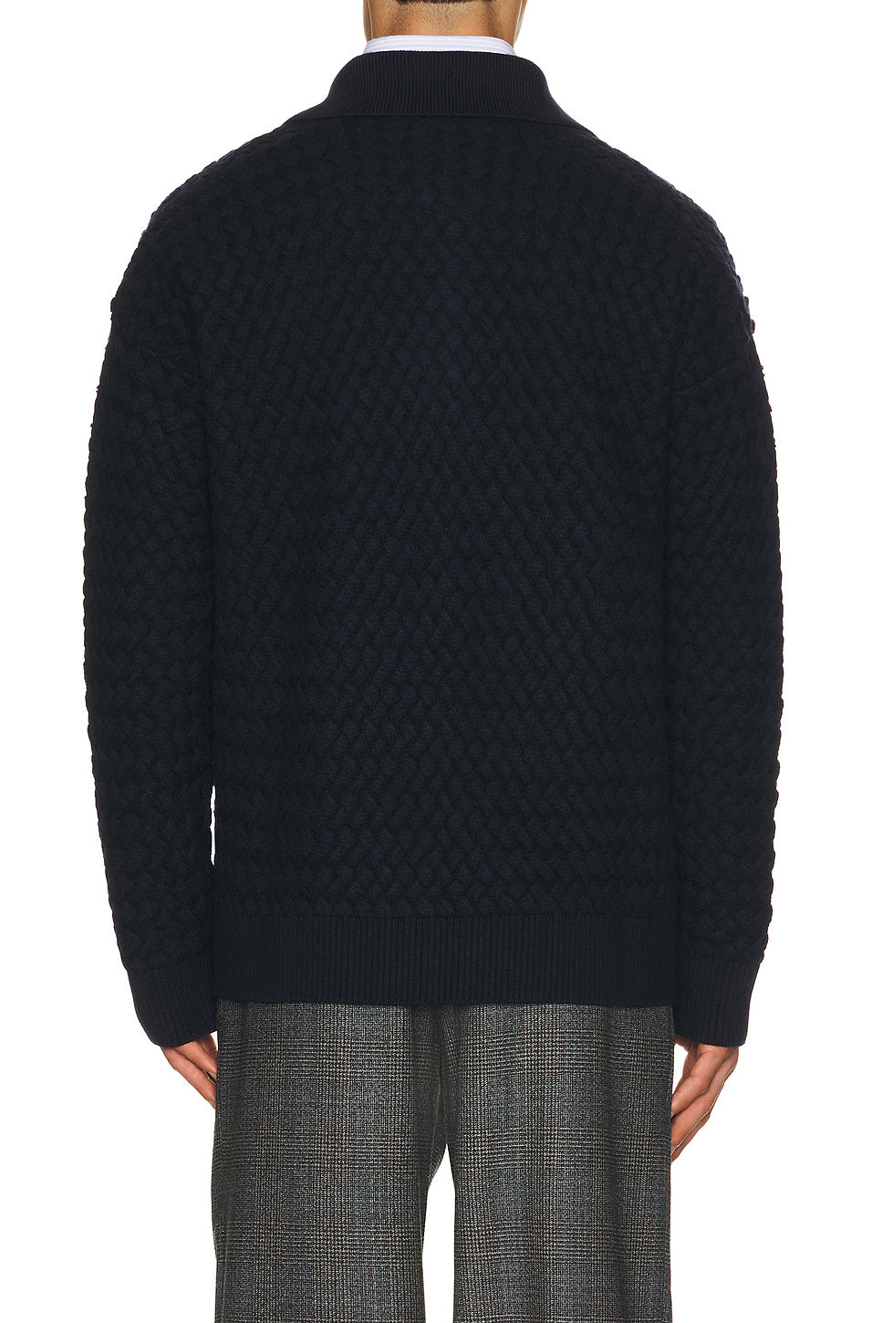 Lw Wool Intrecciato Knit Polo Sweater
