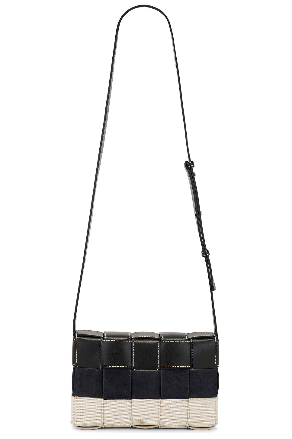 Cassette Intreccio Stitch Canvas And Suede Bag